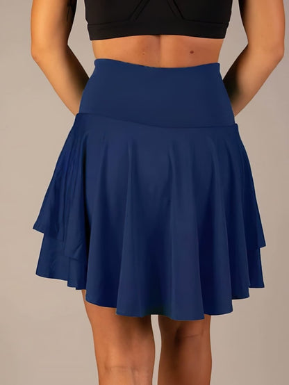 Women's Functional Tennis Skirt with Built-in Shorts and Pockets - Maja 1