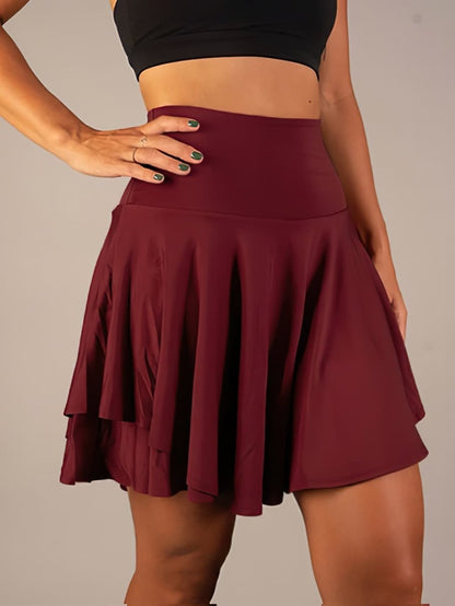 Women's Functional Tennis Skirt with Built-in Shorts and Pockets - Maja 9