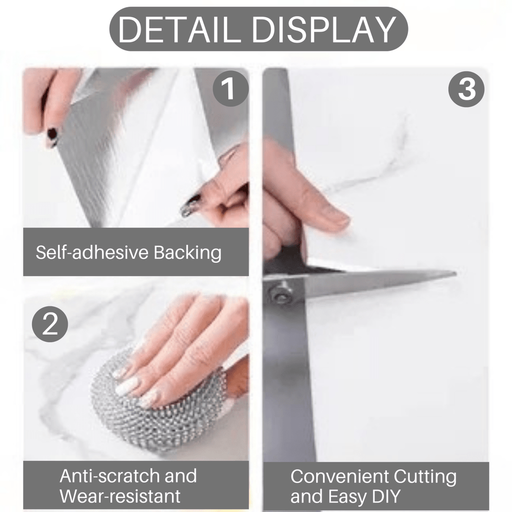 MARBLIQUE – Itsekiinnittyvät marmorikuvioiset PVC-lattialaatat