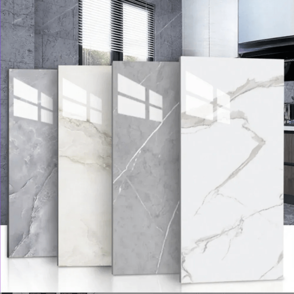 MARBLIQUE – Piastrelle per pavimenti in PVC effetto marmo autoadesive