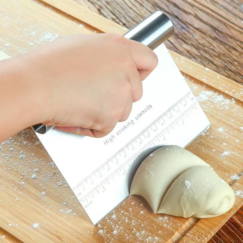 MEASURECHEF – Spatule à pâtisserie en acier inoxydable et racloir à pâte avec échelle de mesure