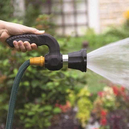Ergonomic Garden Hose Sprayhead with Adjustable Jet and Mist Settings – Durable Stainless Steel and Rubber Handle-3
