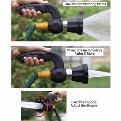 Ergonomic Garden Hose Sprayhead with Adjustable Jet and Mist Settings – Durable Stainless Steel and Rubber Handle-5