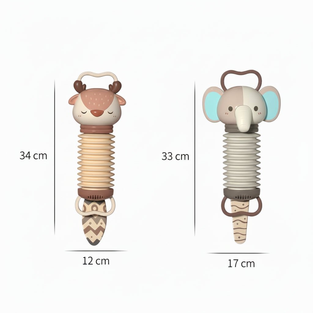 Interactive 2-in-1 Baby Accordion & Rattle for Sensory Development - Safe & Portable 3