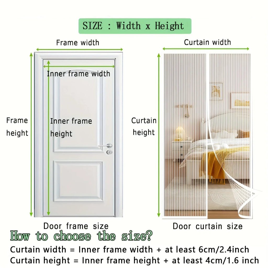 Magnetic Mosquito Door Curtain - Breathable Polyester Screen for Outdoor Use 3