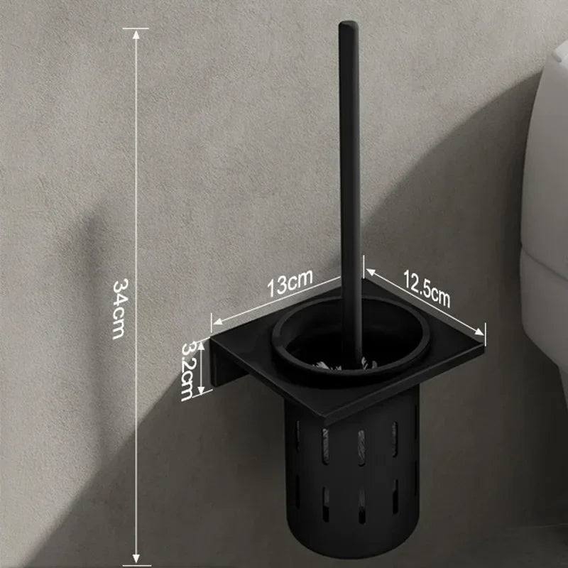 METALLUX LOO – Wandmontiertes Toilettenbürsten-Set mit gebürsteter Goldoberfläche
