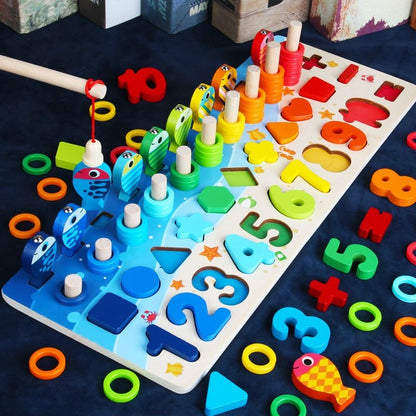Mindgrow – Wooden learning board for counting, shapes & alphabet