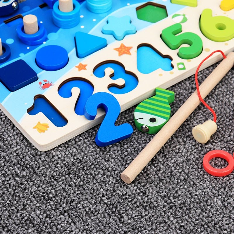 Mindgrow – Wooden learning board for counting, shapes & alphabet