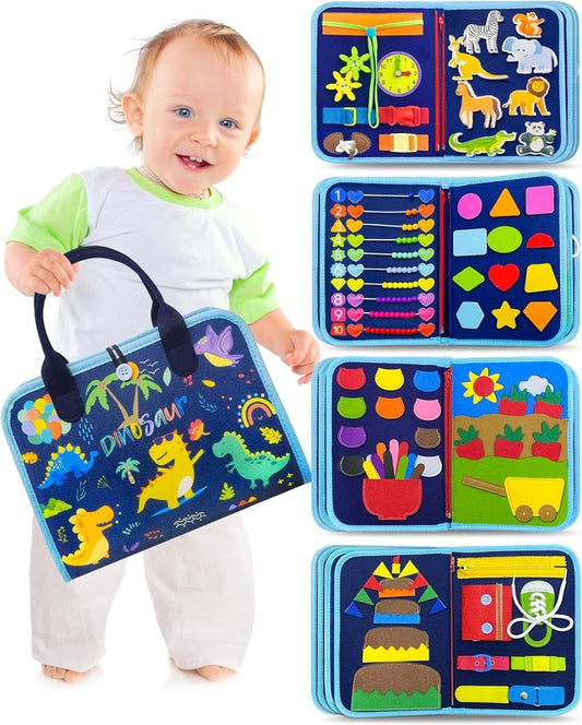 Mindzip Activiteitenbord - Montessori Prentenbord voor Baby's met 8 Interactieve Leerzijden