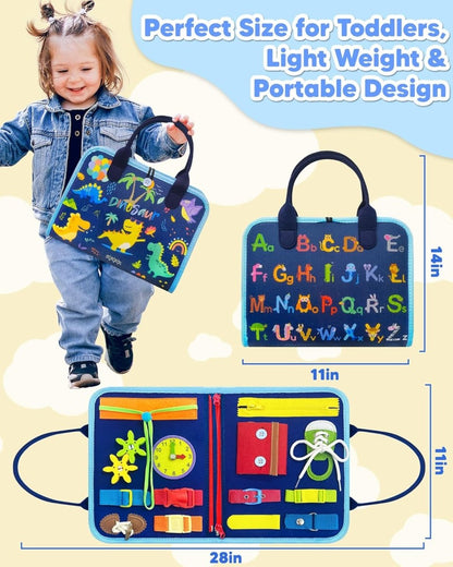 Mindzip Activity Board – Montessori Busy Board for Babies with 8 Interactive Learning Sides