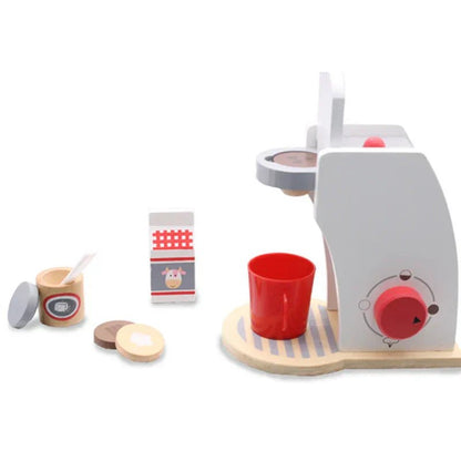 Minichef Woodset - Jeu de cuisine en bois pour enfants - Machine à café, grille-pain et mixeur - Apprentissage inspiré de Montessori