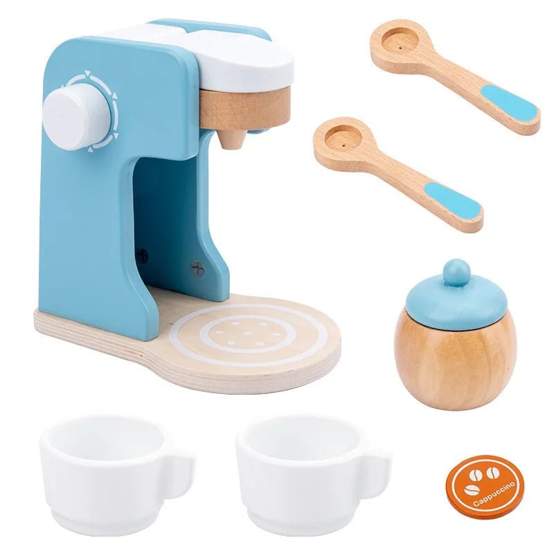 Minichef Woodset - Jeu de cuisine en bois pour enfants - Machine à café, grille-pain et mixeur - Apprentissage inspiré de Montessori