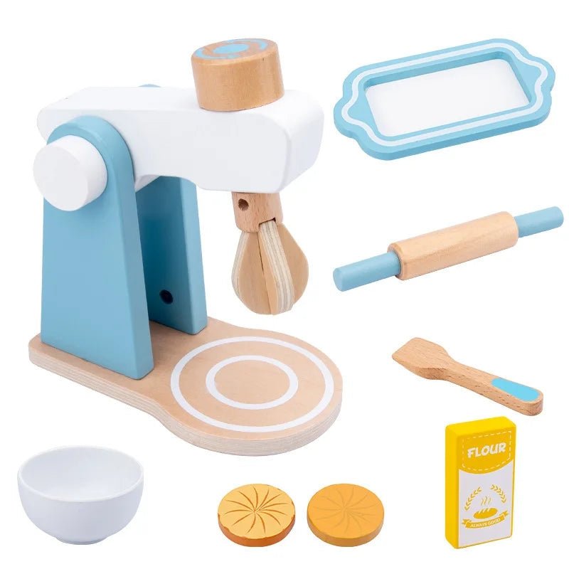 Minichef Woodset - Jeu de cuisine en bois pour enfants - Machine à café, grille-pain et mixeur - Apprentissage inspiré de Montessori