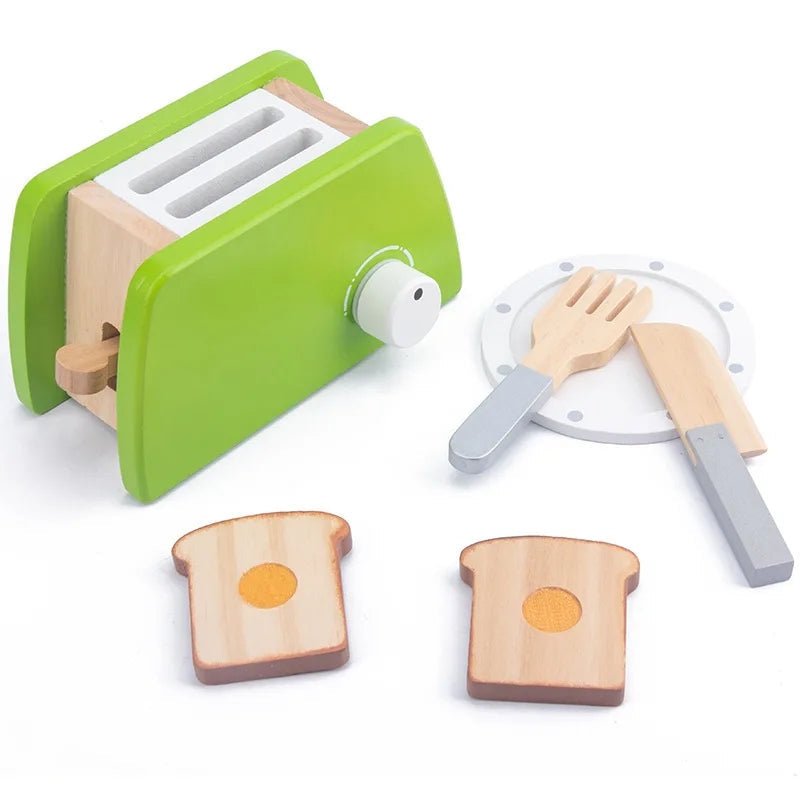 Minichef Woodset - Jeu de cuisine en bois pour enfants - Machine à café, grille-pain et mixeur - Apprentissage inspiré de Montessori