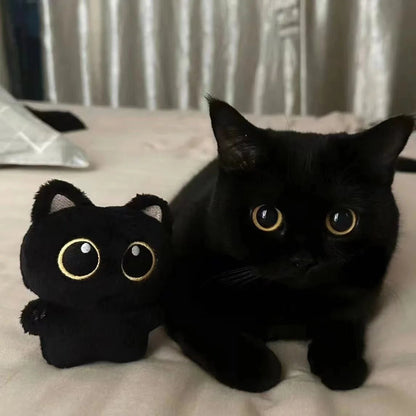 MINIKITTY – Lindo peluche de gato negro de 10 cm para niños