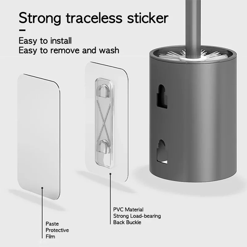 MINILOOP – Ensemble de brosse de toilette en aluminium peu encombrant pour salles de bains modernes