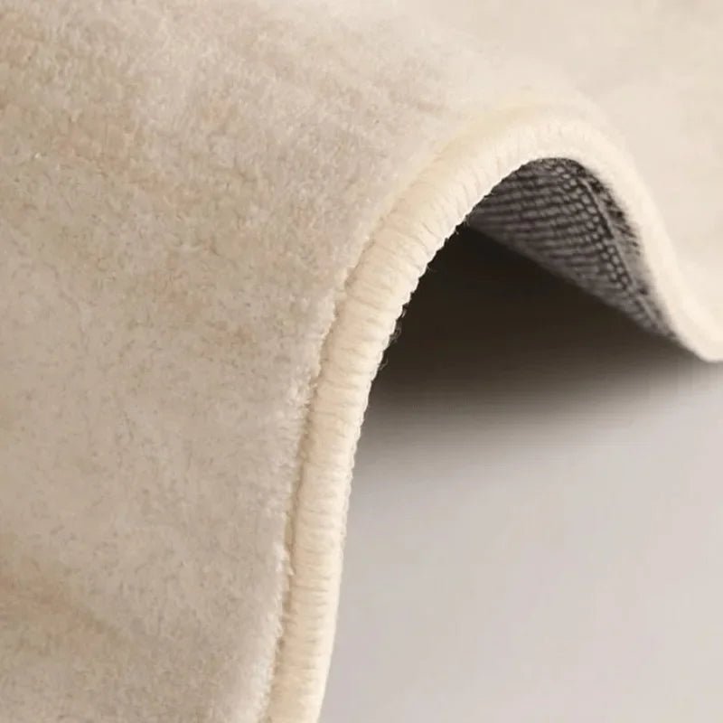 Elegant Cream Irregular Shaped Area Rug - Soft Non-Slip Polyester Carpet 4
