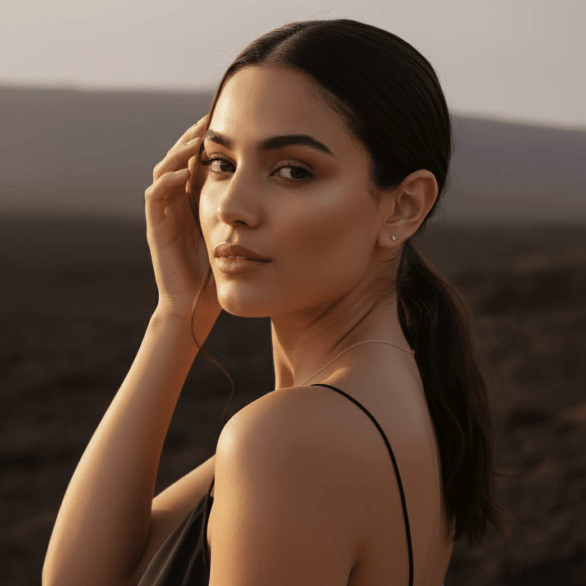 Pendiente minimalista de triángulo - Diamante cultivado en laboratorio hipoalergénico y resistente al agua para nadar