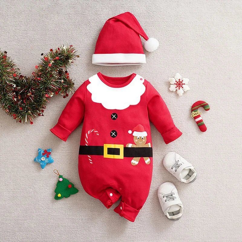 Minimode Feestpakje - Zachte katoenen kerstoutfit voor baby's en peuters