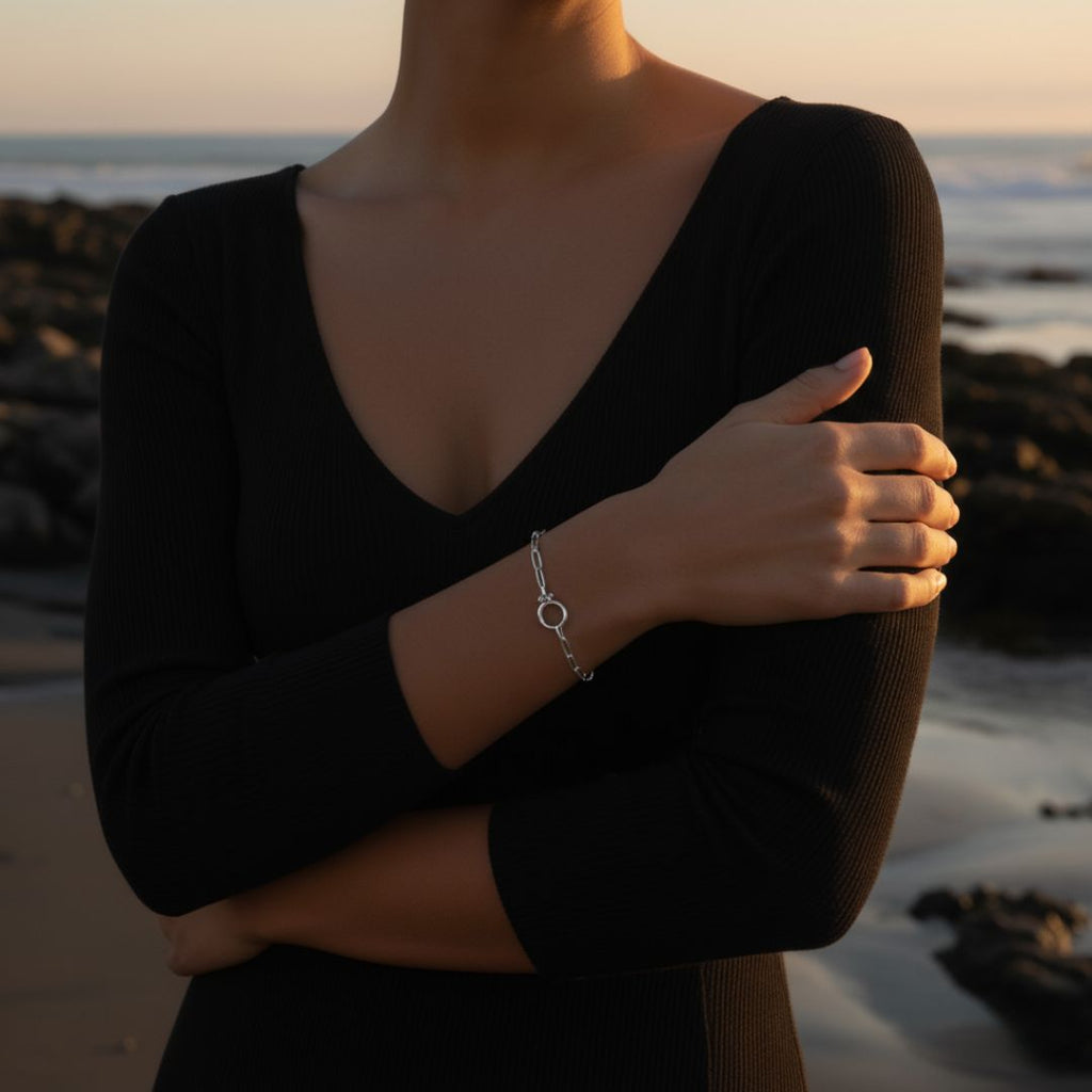 Pulsera de clip de papel con spray marino de menta