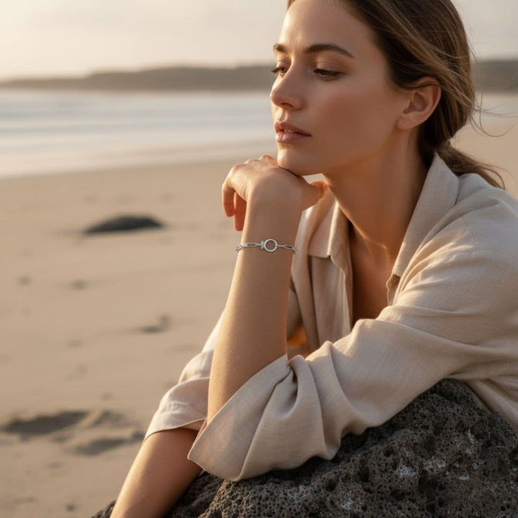 Pulsera de clip de papel con spray marino de menta