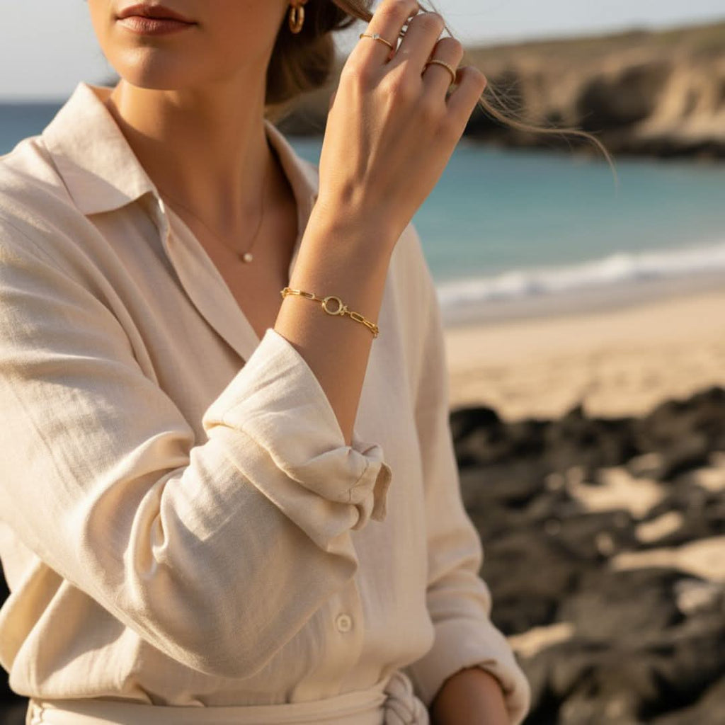 Pulsera de clip de papel con spray marino de menta