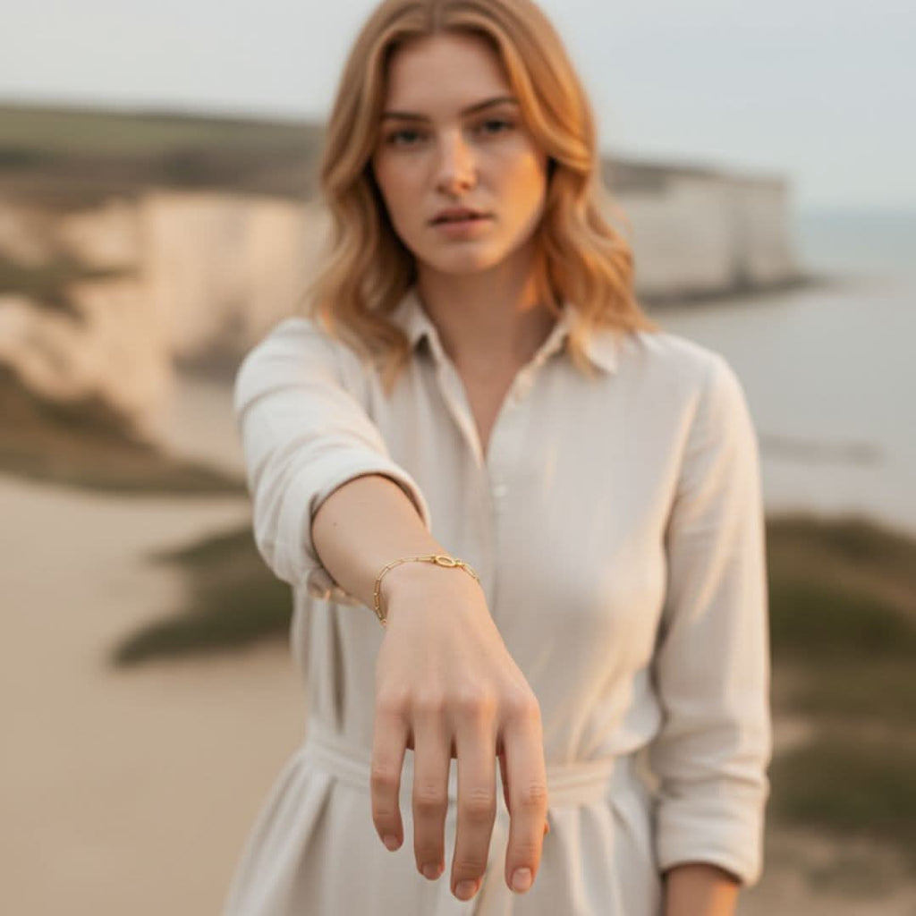 Pulsera de clip de papel con spray marino de menta