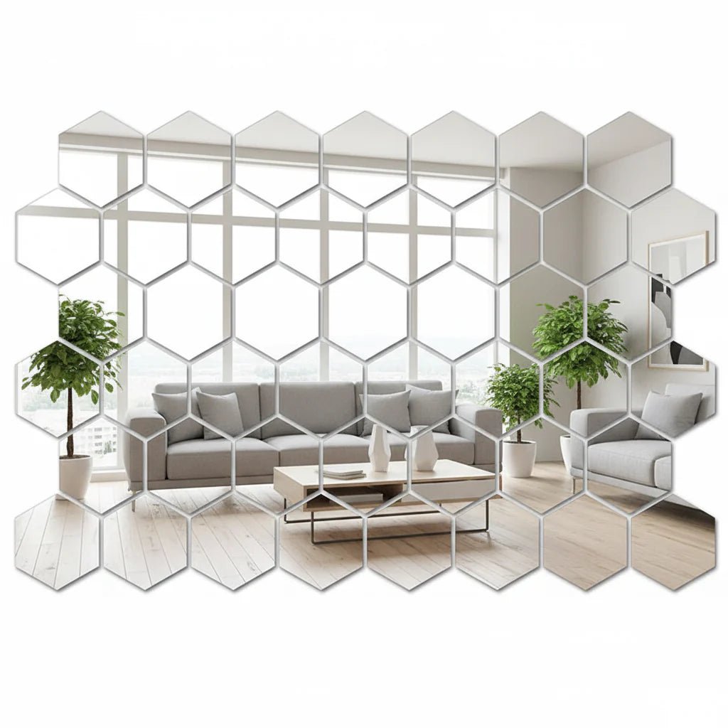 MIRRHEX – Hexagon Mirror Wall Stickers for Modern Space Expansion