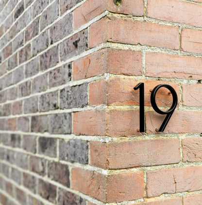 Modern House Numbers-Black House numbers with 3D floating effect for stylish outdoor areas 4