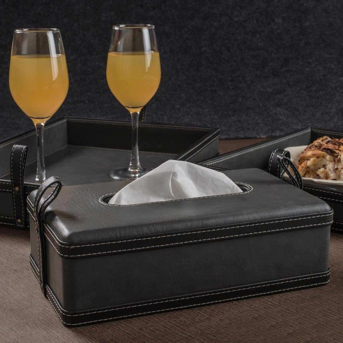 Modèra Premium Leatherite Taschentuchbox | Stilvoller und langlebiger Taschentuchorganizer für moderne Räume