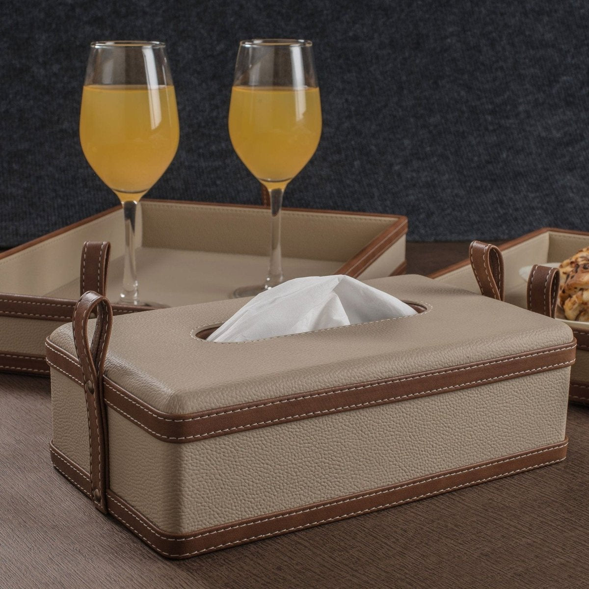 Modèra Premium Leatherite Taschentuchbox | Stilvoller und langlebiger Taschentuchorganizer für moderne Räume