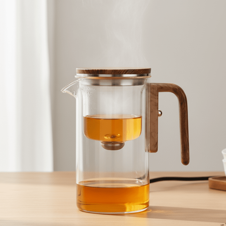 Vitrella Brew - Elegant Glass Teapot with Stainless Steel Strainer 5