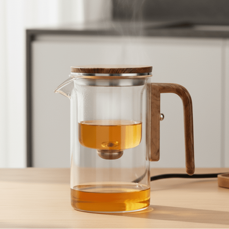 Vitrella Brew - Elegant Glass Teapot with Stainless Steel Strainer 0