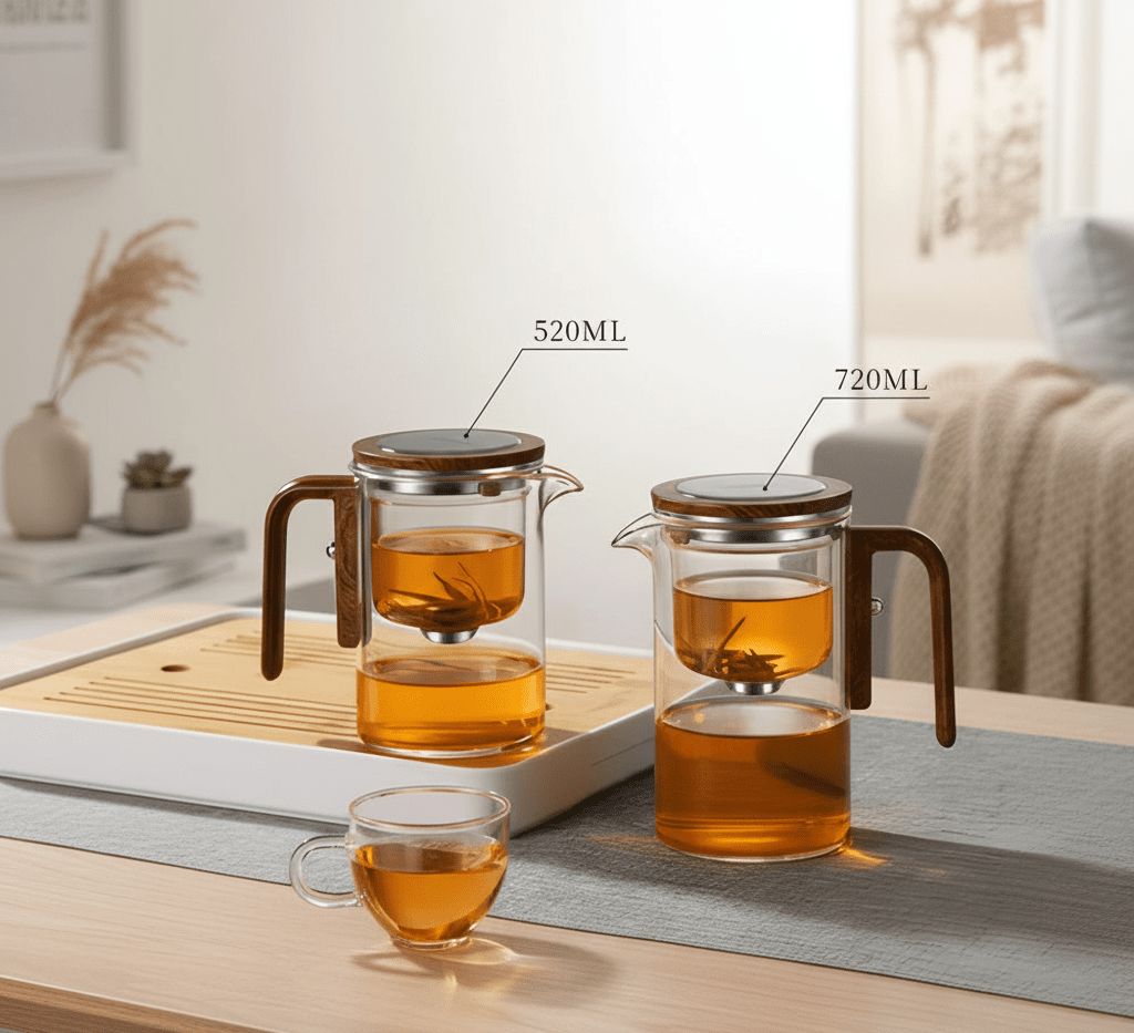 Vitrella Brew - Elegant Glass Teapot with Stainless Steel Strainer 4