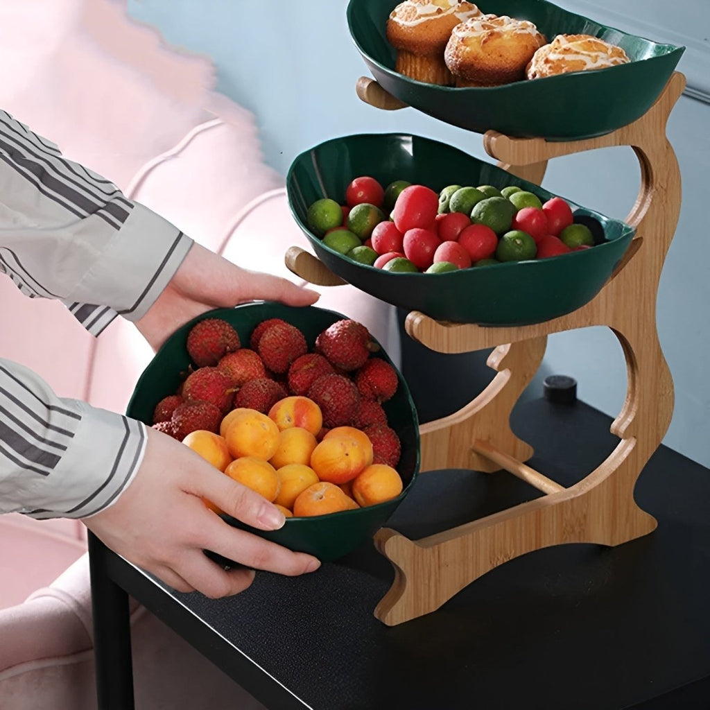 NATURSTACK – Multi-Tiered Wooden Fruit Bowl for Modern Kitchen Storage 2