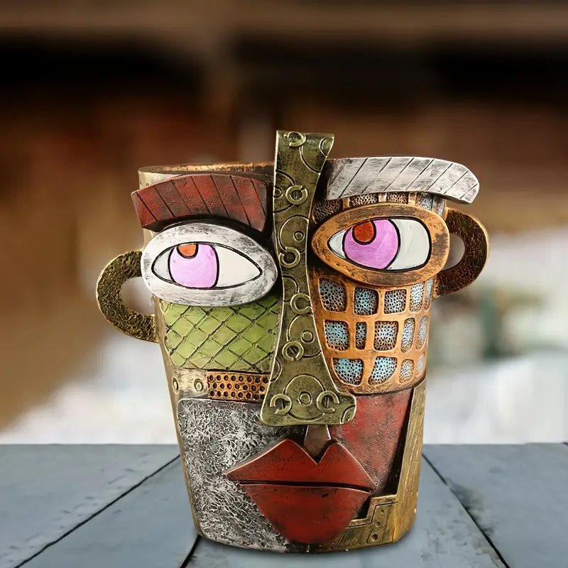 Artistic Abstract Face Planter - Unique Indoor Flower Pot for Home Decor 2