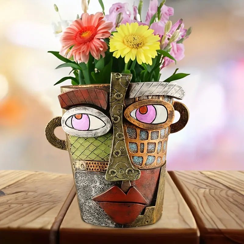 Artistic Abstract Face Planter - Unique Indoor Flower Pot for Home Decor 1