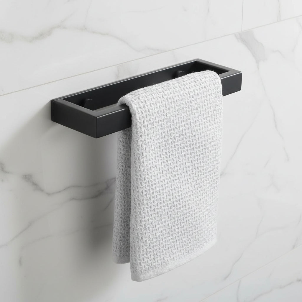 UniBlack - Wall Mounted Towel Holder in Durable Stainless Steel - 20cm & 40cm Options 0