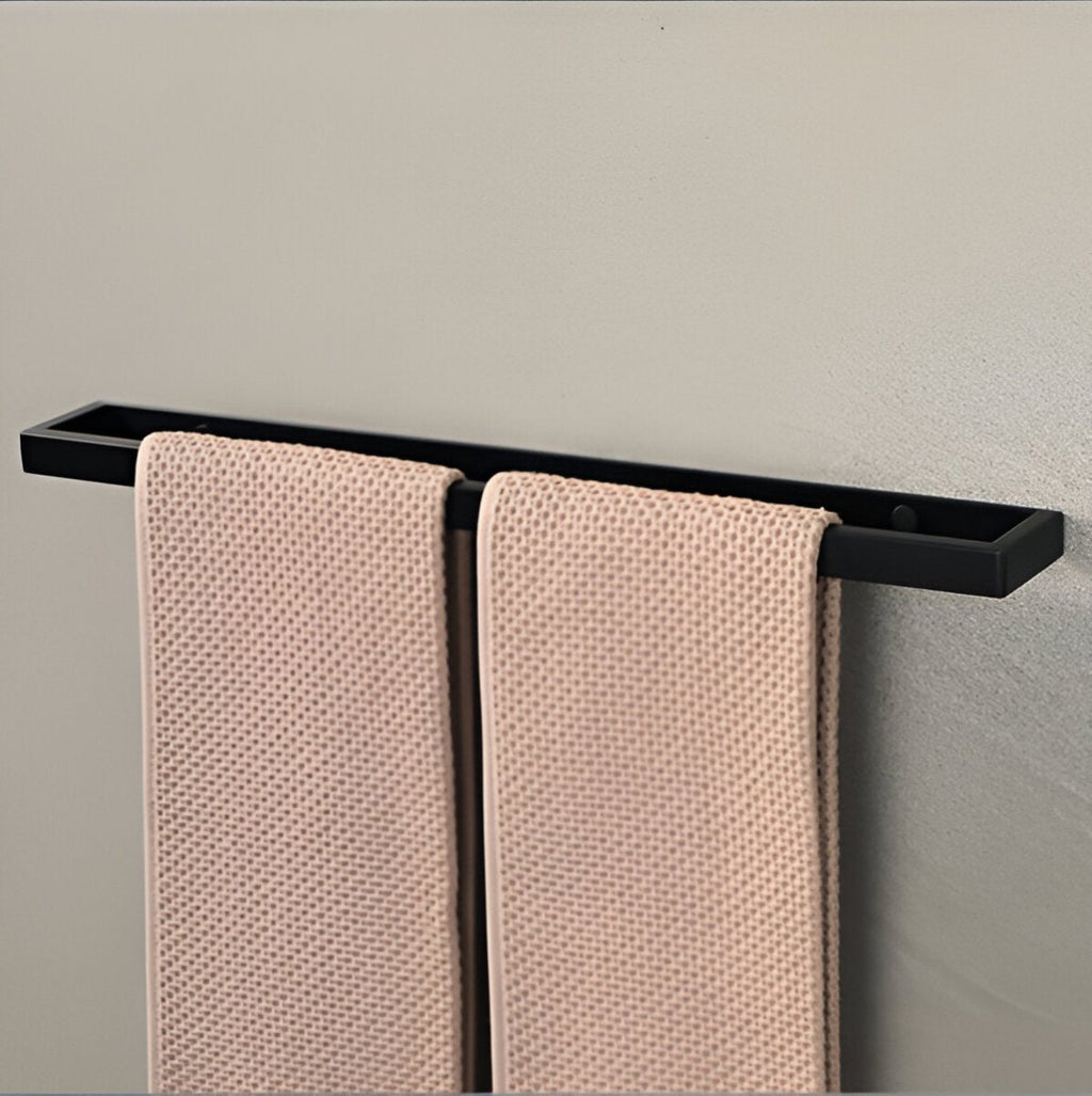 UniBlack - Wall Mounted Towel Holder in Durable Stainless Steel - 20cm & 40cm Options 2