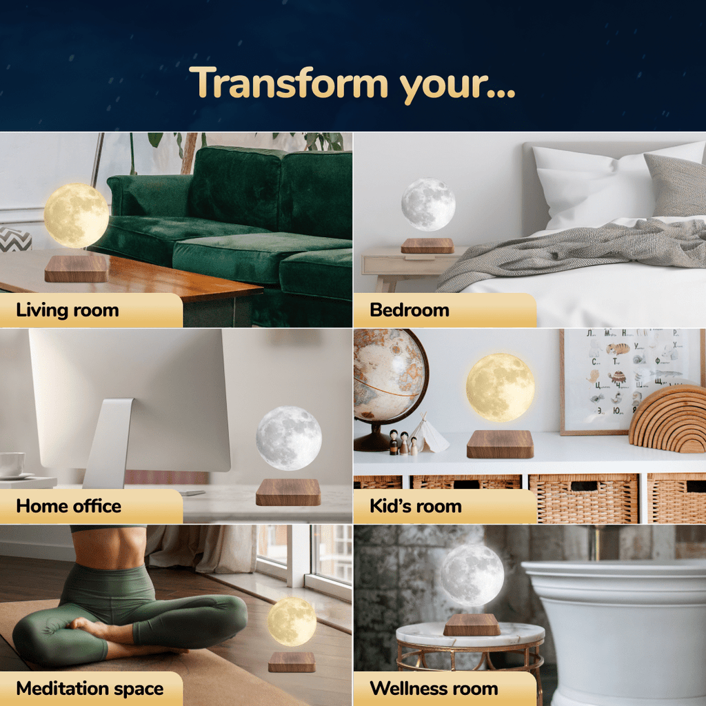 Moonfloat - floating moon lamp with 3 light colors and magnetic suspension 7