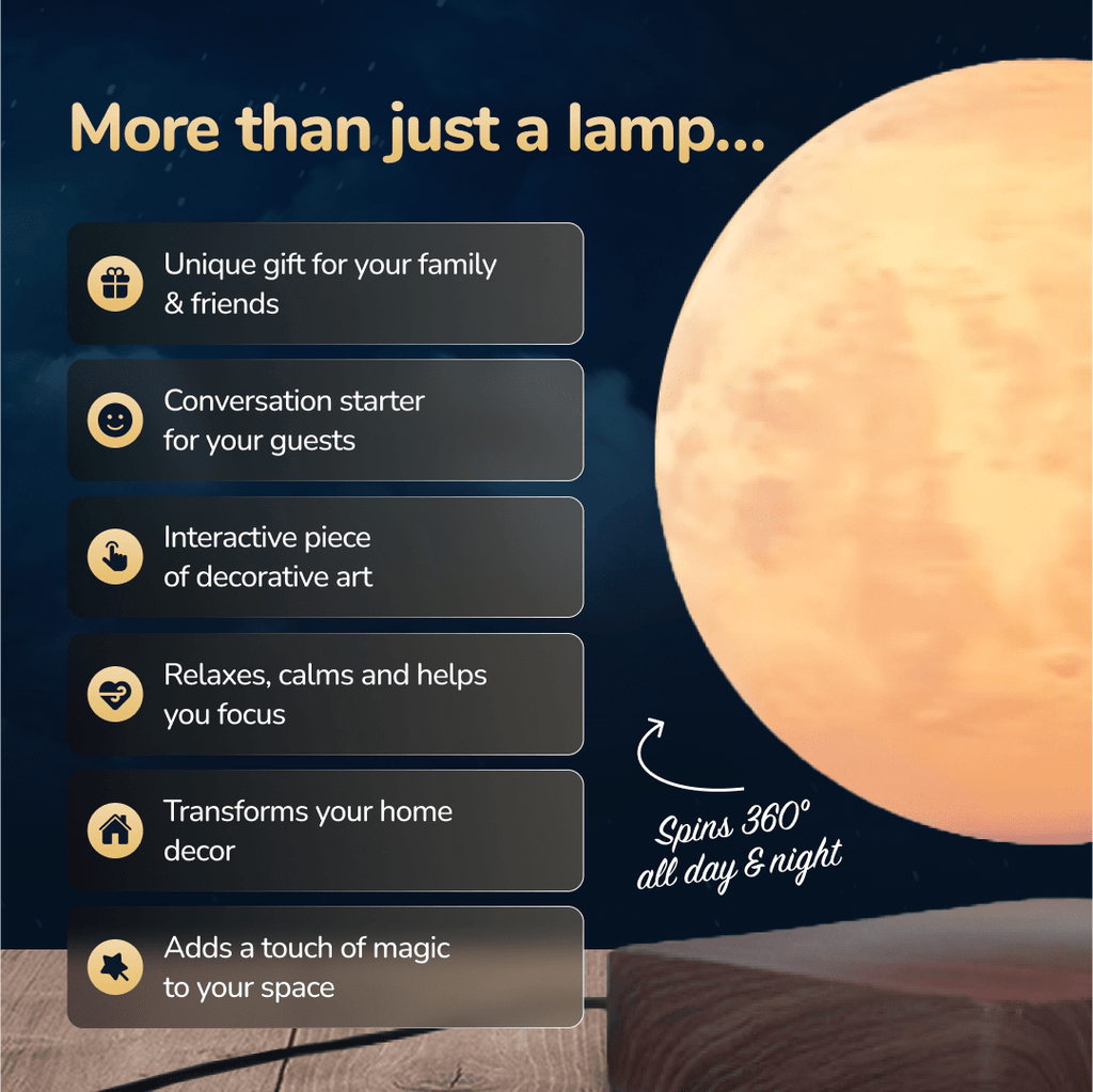 Moonfloat - floating moon lamp with 3 light colors and magnetic suspension 4