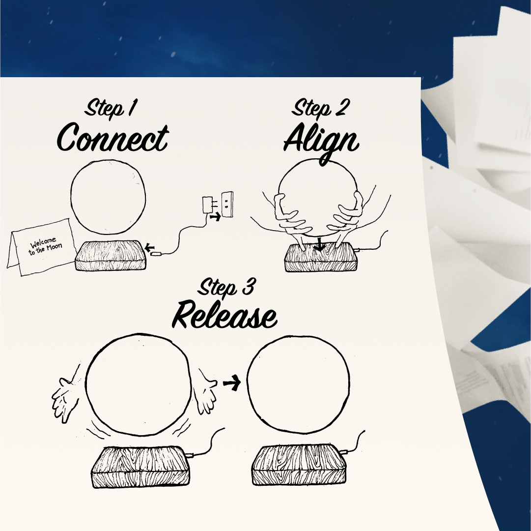 Moonfloat - floating moon lamp with 3 light colors and magnetic suspension 3