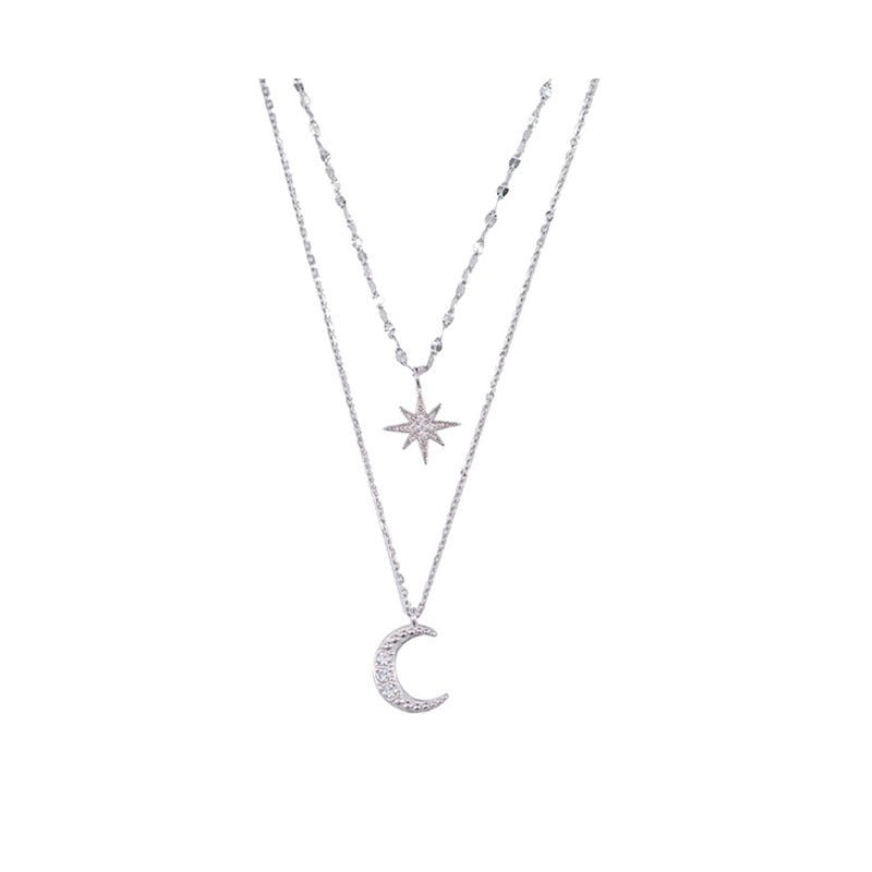 MOONSHINE NECKLACE – Double moon necklace for elegance & romance