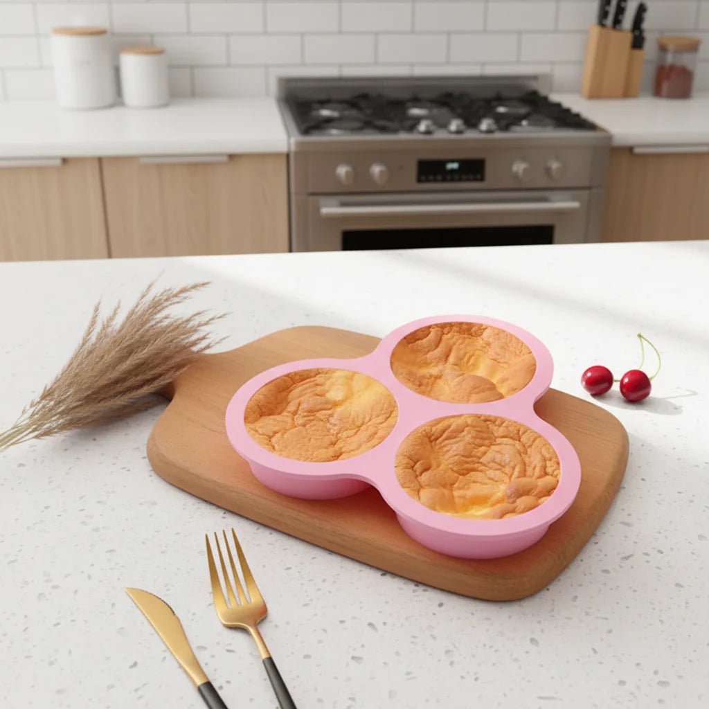 MORNINGSERVE – Stampo per uova in silicone per friggitrice ad aria con 3 cavità per colazioni facili