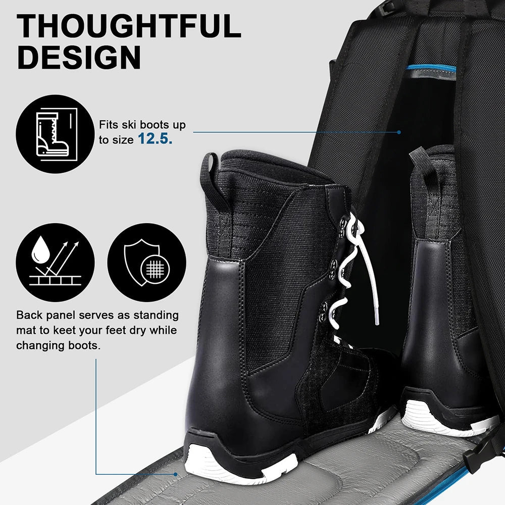 GEARPEAK – 50L Waterproof Ski Boot Backpack for Gear & Accessories 4