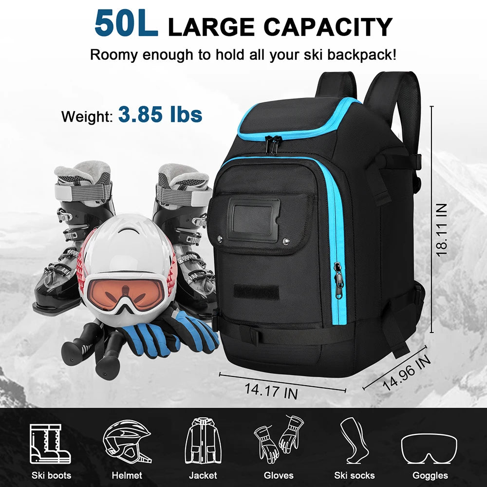 GEARPEAK – 50L Waterproof Ski Boot Backpack for Gear & Accessories 2