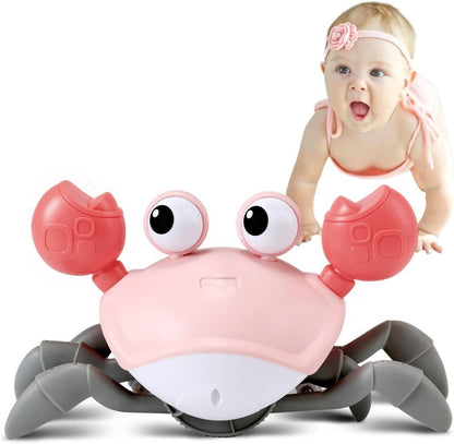 Juguete Moveecrab para gatear – Juguete interactivo para bebés con música, luz y sensor de movimiento