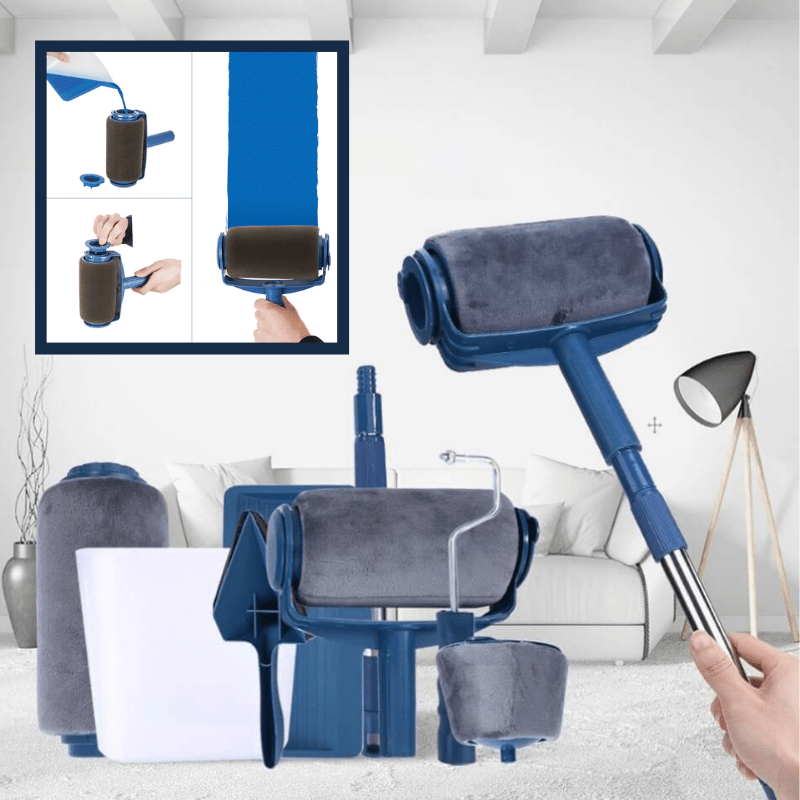 Multifunctional Paint Roller Kit with Extension Poles and Precision Brush – Fast, Easy Painting Solution for Home Renovation-3