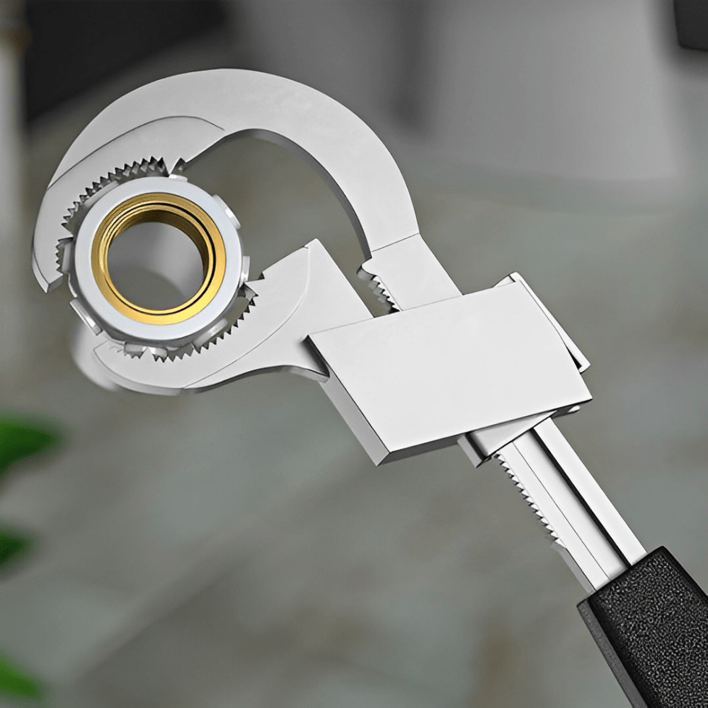 Multifunctional Sanitary Key with Interchangeable Heads – Ergonomic Design for Plumbing Tasks, Durable Aluminum Alloy, 27 cm Length-3