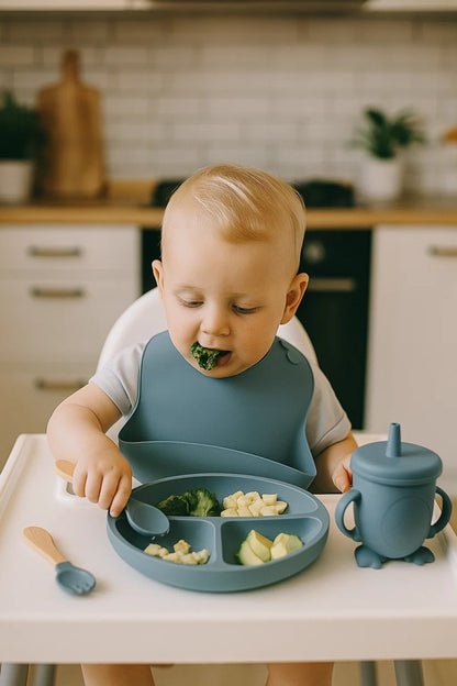 MUNCHMATE – Set de alimentación para bebés de silicona libre de BPA de 6 piezas